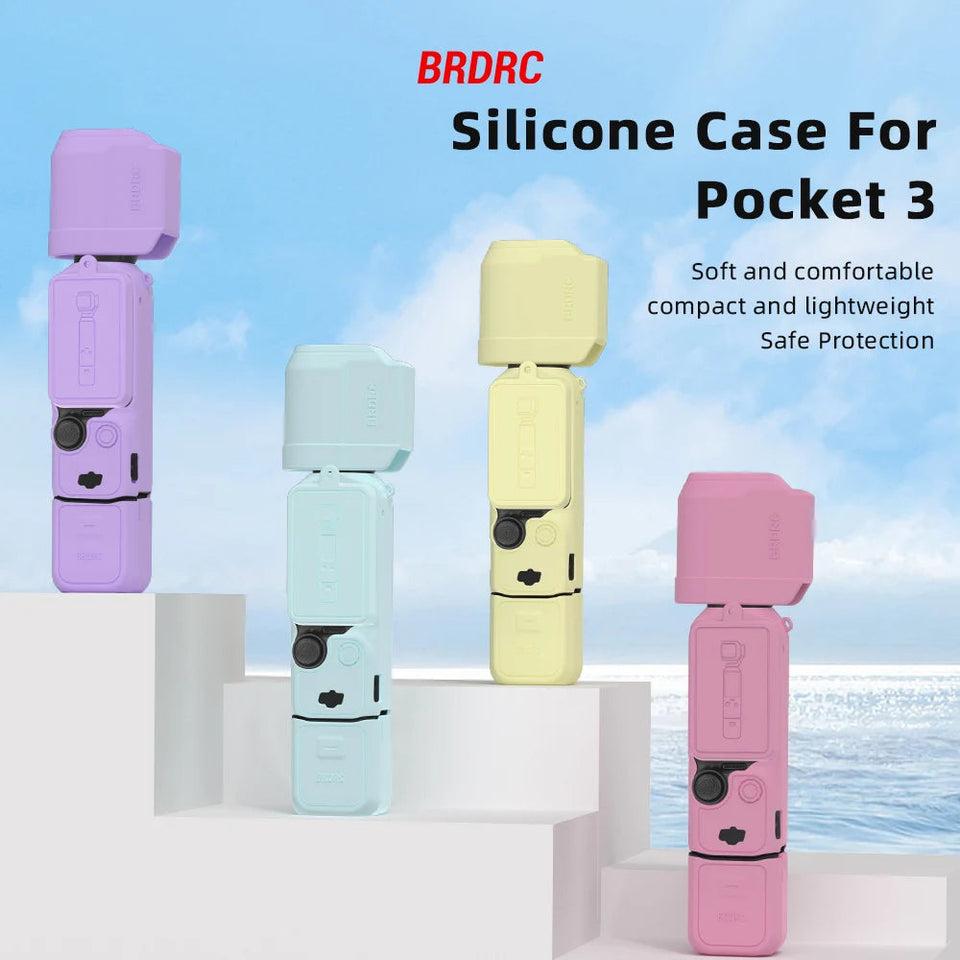 Case for DJI OSMO Pocket 3 Silicone Protective Cover Anti-Scratch Lens Cap Protector for Pocket3 Case Camera Shell Accessories Aimak Store