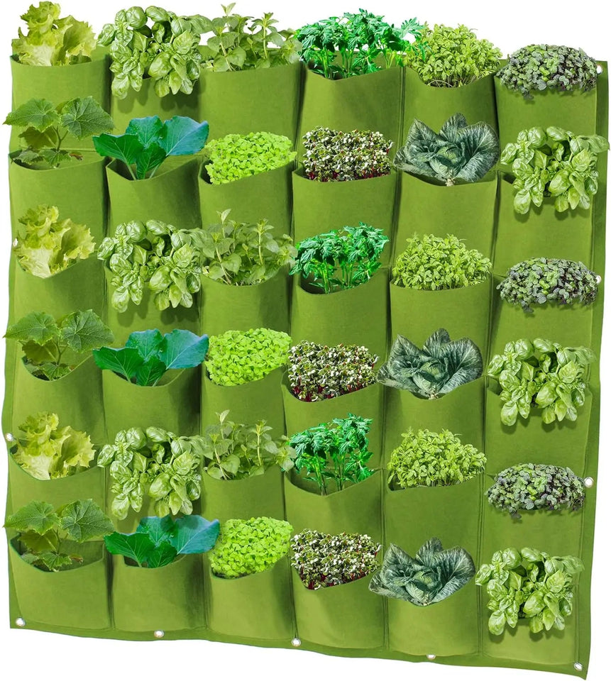 Plant growth bag， Felt Vertical Wall Planter Outdoor Herb Vegetable Hanging Garden  Plant Holder for Railing, Balcony, Fence Aimak Store