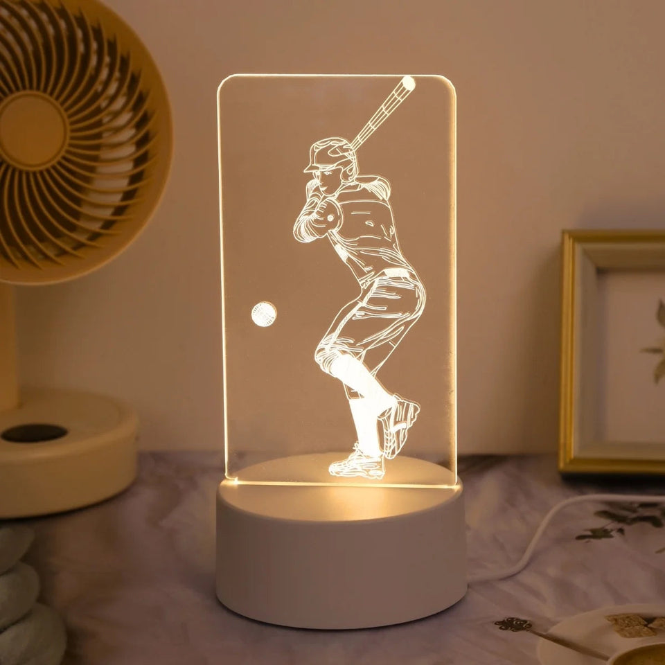 Creative baseball light, 3D night light, creative desktop, bedroom atmosphere light, room decoration light, USB powered Aimak Store