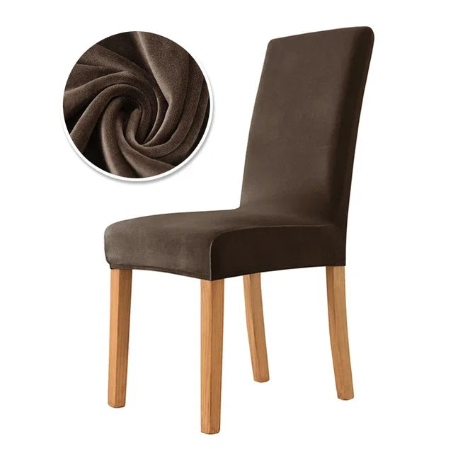 1/2/4/6PCS Velvet Chair Cover Super Soft Elastic Dining Chair Slipcover Seat Cases For Kitchen Dining Room Wedding Banquet Home Aimak Store