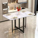 Joylove Folding Dining Table Home Imitation Rock Board Ultra-thin Multi-functional Combination Dining Table Multi-person Table Aimak Store