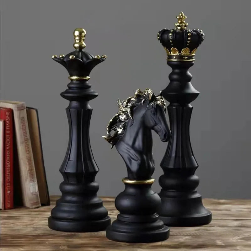Chess Pieces Statue Resin King Queen Figure For Interior Home Living Room Office Sculpture Study Decoration Piece Ornament Aimak Store