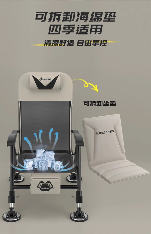 Ultralight European Folding Lounge Chair Fishing All-Terrain Portable Recliner Infinite Height Adjustment Ergo Wide Seat Comfort Aimak Store