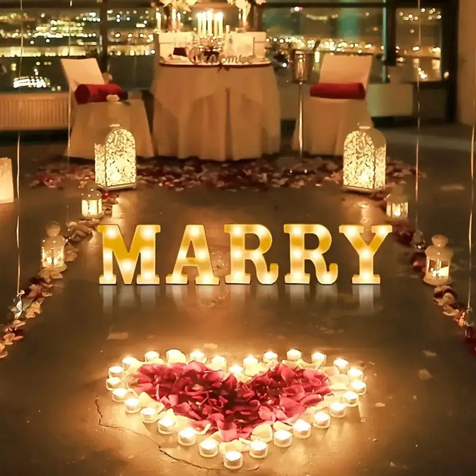 1pc White Decorative Led Light Up 6.3'' Number Letters Sign Night Lights Marquee For Home Wedding Party Birthday Christmas Decor Aimak Store