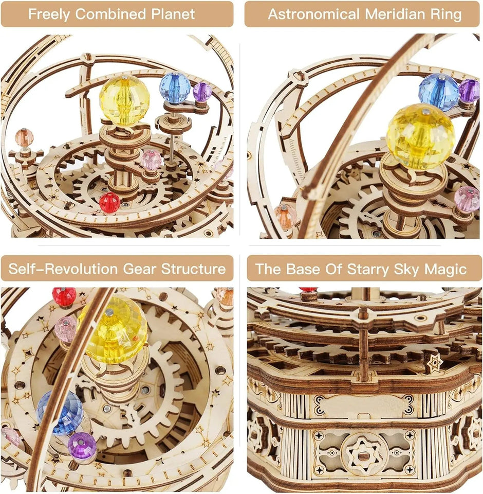 Robotime Rokr Music Box 3D Puzzle Wooden Model Kits Mechanical Building Craft Kits for Children Kids - AMK51 Starry Night Aimak Store