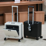 New Front Opening Lid Suitcase Multifunctional Mini Luggage Aluminium Frame 18/20 Boarding Box Trolley Case Cabin Bag Aimak Store