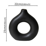 Flat Minimalist Simple Vase Donut Shape Single Flower Pot Home Wedding Decoratio Hollow Ornaments Circle Flower Arrangement Vase Aimak Store