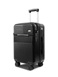 Fashionable semi open rechargeable striped simple large capacity luggage compartment with side hooks and universal wheels Aimak Store