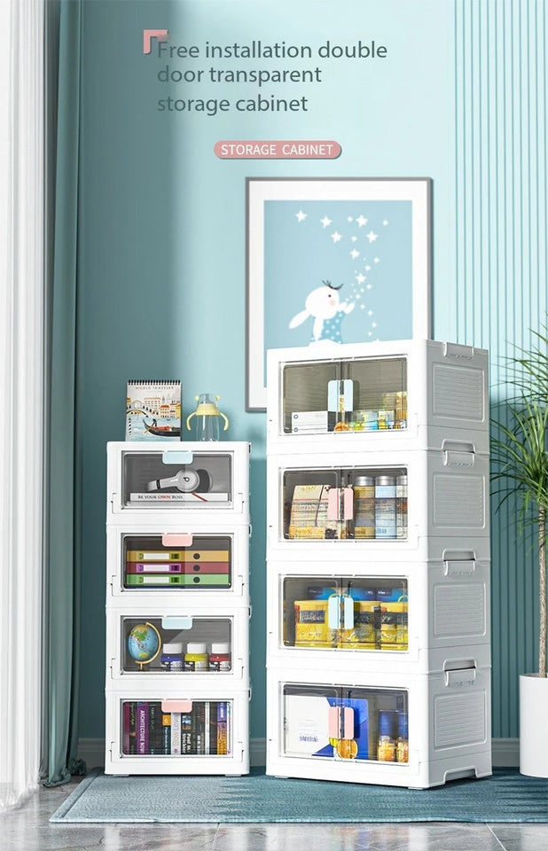 Foldable Storage Box Large Capacity Sundries PP Organizer Bedroom Transparent Stackable Toy Snacks Sorting Bin Closet Organizer Aimak Store