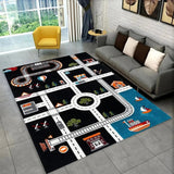 Child Playmat Highway City Traffic Playroom Area Rug Large Carpet Rug for Living Room Bedroom Decor Kids Play Non-slip Floor Mat Aimak Store