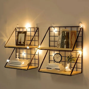 1pc/wall storage rack bedside punch-free shelf dormitory wall-mounted wall hanging basket partition storage rack Aimak Store