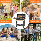 30-Inch Barrel Charcoal Grill with Warming Rack & Front Storage Basket, Outdoor BBQ Grill with 956 sq. in. Grilling Area Aimak Store