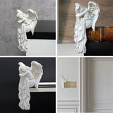 1-piece charming left angel door frame ornaments statue, exquisite resin sleeping angel sculpture Aimak Store