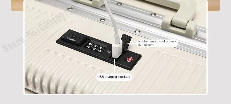New Front Opening Suitcase Cabin Trolley Case 20/24/26/28 inch Aluminum Frame Large Capacity Luggage usb Charging TSA Lock Aimak Store