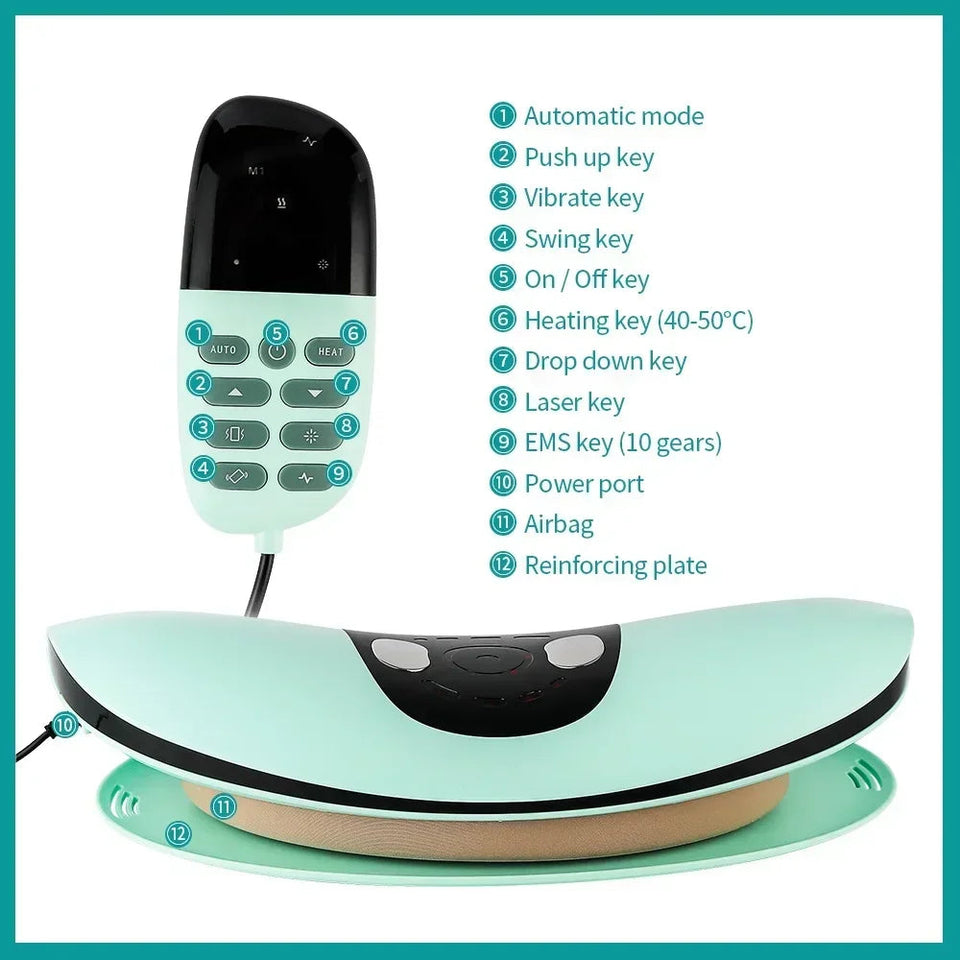 Electric Lumbar Traction Massager Adjustable Vibration Waist Massager Wa ist Spine Support Back Massage Machine Waist masajeador Aimak Store