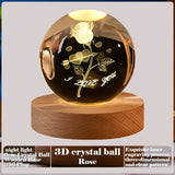 3D Crystal Ball Creative Valentine's Day Mother's Day Gift Rose Love Cloud Crystal Room Desktop Decoration Boy Girl Gifts Aimak Store