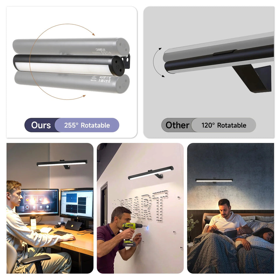 USB Rechargeable LED Wall Light Dimmable Mural Lamp Modern Wireless Aluminum Led Spotlights for Paintings Pictures Wall Lighting Aimak Store