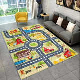 Child Playmat Highway City Traffic Playroom Area Rug Large Carpet Rug for Living Room Bedroom Decor Kids Play Non-slip Floor Mat Aimak Store