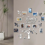 3D New Family Photo Frame Tree Wall Sticker Acrylic Self-adhesive Tree Collage Living Room Bedroom DIY Art Home Decoration Aimak Store