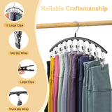 1pc Curved Shape Hanger, Metal Yoga Pants Hangers Organizer With 10 Clothespins Holds 10 Leggings For Closet Pants Hanger Aimak Store