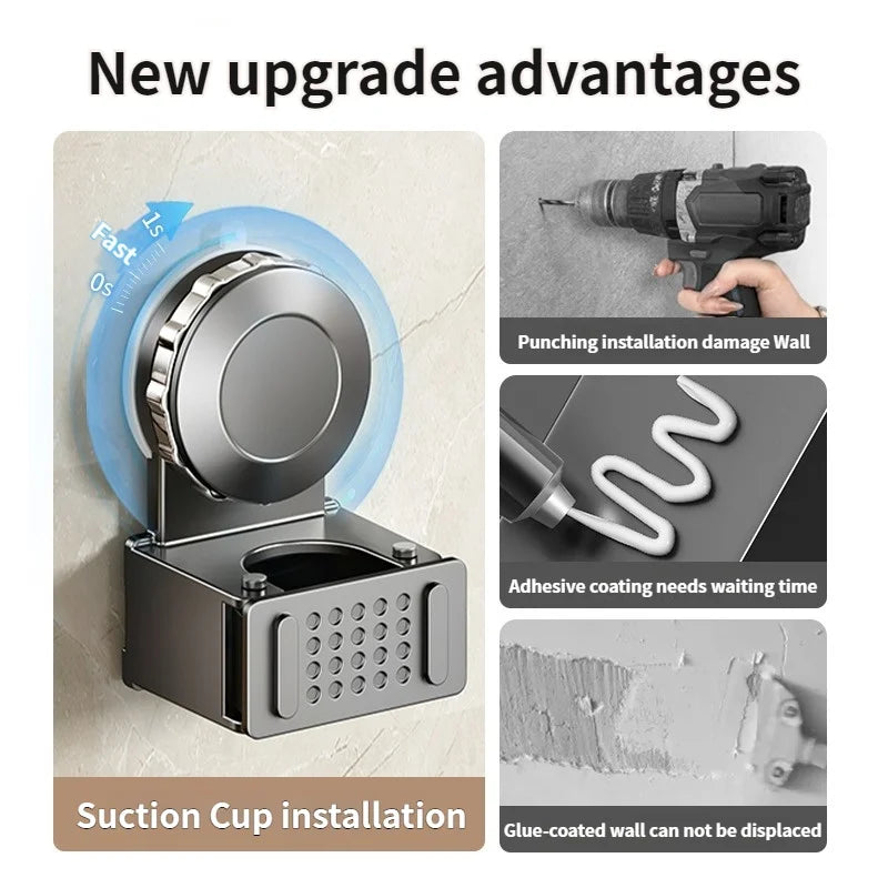 No Need To Drill Suction Cup Wall-mounted Suction Cup Mop Clip, Bathroom Mop Storage Rack, Bathroom Household Strong Mop Hook Aimak Store