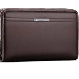 Men's wallet long money foreskin leather handbag large business handbag mobile phone card holder men's gift father son husband b Aimak Store