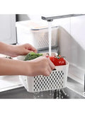 Multipurpose Refrigerator Storage Container with Drain Basket Crisper and Storage Box for Fruits Vegetables Aimak Store