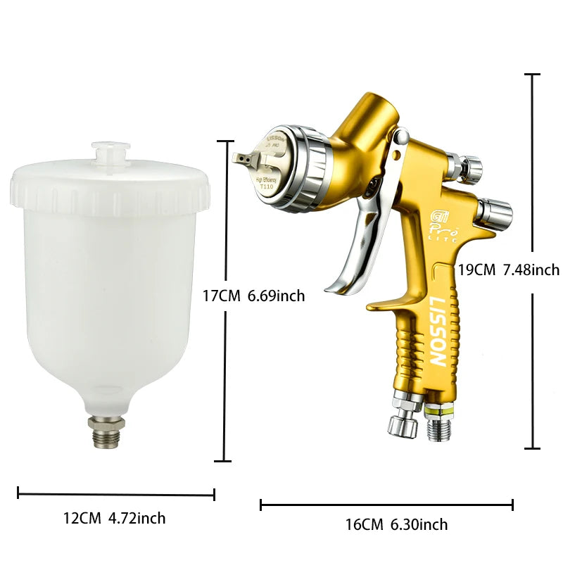 Professional Spray Gun 1.3mm HVLP Paint Gun GTI Pro Lite 600cc Spray Gun Sprayer For Car Furniture Primer Arnish And Top Coat Aimak Store