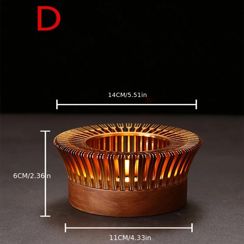 Gold Hollow Aluminum Alloy Teapot Warmer Coffee Pots Candle Base Heater Stove Household Glass Teapot Tea Stove Milk Warmer Stand Aimak Store