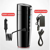 2 in 1 Car Household Electric Kettle Smart Electric Heating Thermos Cup Portable 12V 24V 220V Universal Electric Kettle Aimak Store