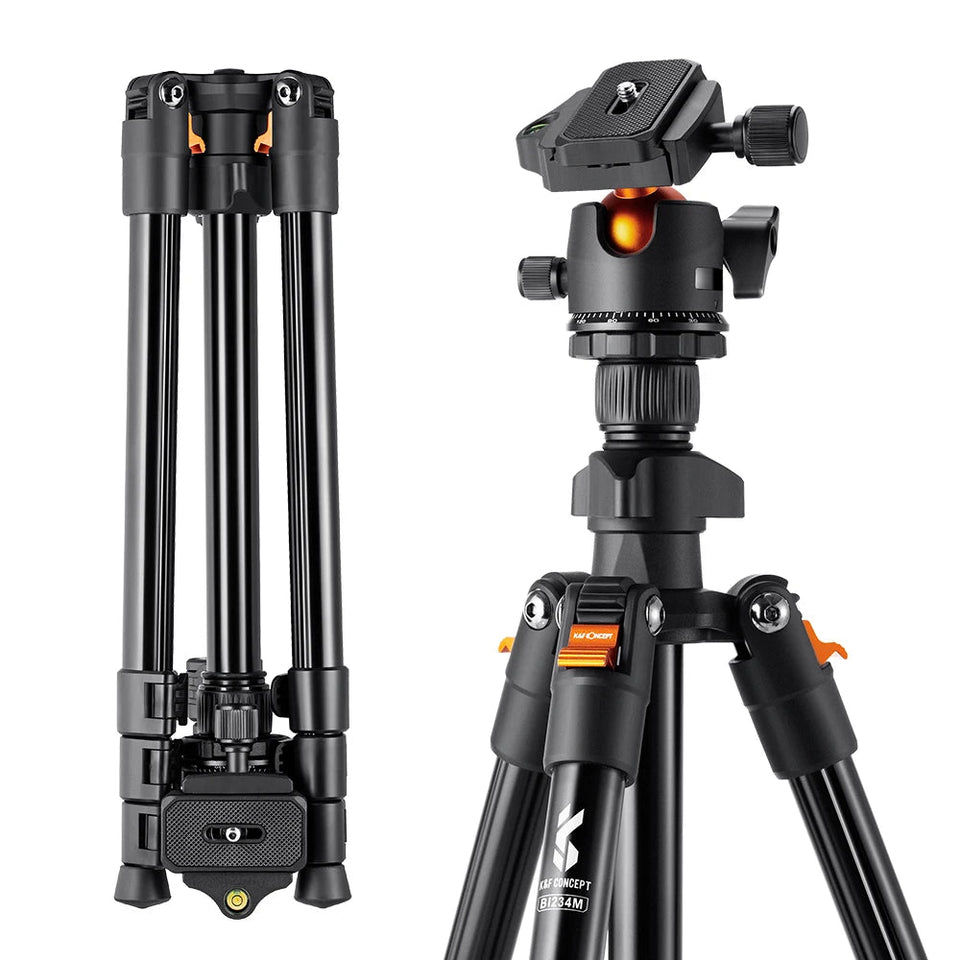 K&F Concept Portable Camera Travel Tripod Flexible Vlog Tripod with 360 Degree Ball Head Quick Release for Canon Nikon Sony DSLR Aimak Store