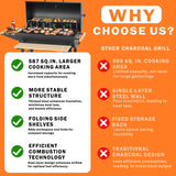 30-Inch Barrel Charcoal Grill with Warming Rack & Front Storage Basket, Outdoor BBQ Grill with 956 sq. in. Grilling Area Aimak Store