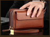 Men Clutch Bag Men's Long Purse Large Capacity Men's Wallets Cell Phone Pocket Passcard Pocket High Quality Wallet Bags For Men Aimak Store