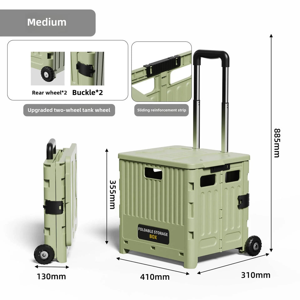 Portable and Foldable Shopping Cart,Home Multifunctional Grocery Cart, Outdoor Trolley Cart, Stall, Camping and Storage Box Aimak Store