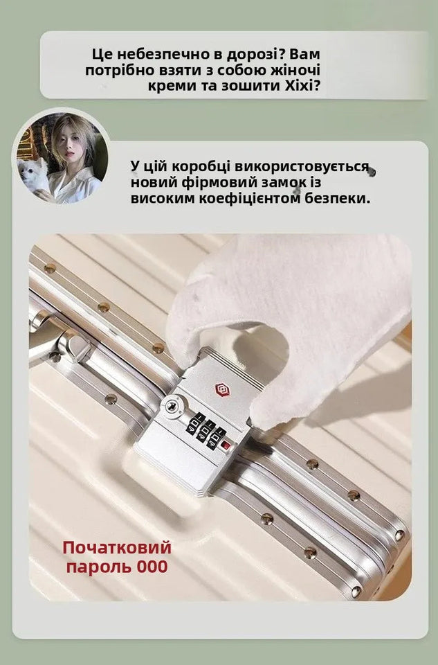 Aluminum Frame Travel Suitcase Faionable Multi-Functional Lage with Cup Holder Universal Wheel Carry-On for Men And Women Aimak Store