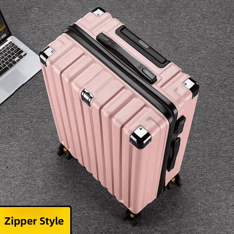 Aluminum Frame Travel Suitcase Faionable Multi-Functional Lage with Cup Holder Universal Wheel Carry-On for Men And Women Aimak Store