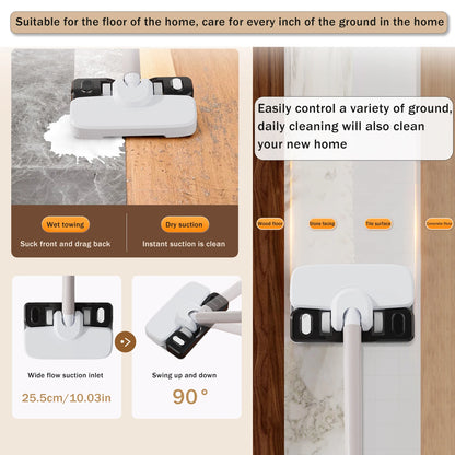 Wireless vacuum & mopping combo with multi-mode cleaning, 90° rotating brush for deep clean, lightweight, ensuring home cleanlin