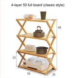 Camping Tables Outdoors Folding Table Portable Camping Wood Shelf Outdoor Portable Storage Rack Multi-Layer Foldable Bamboo Rack Aimak Store