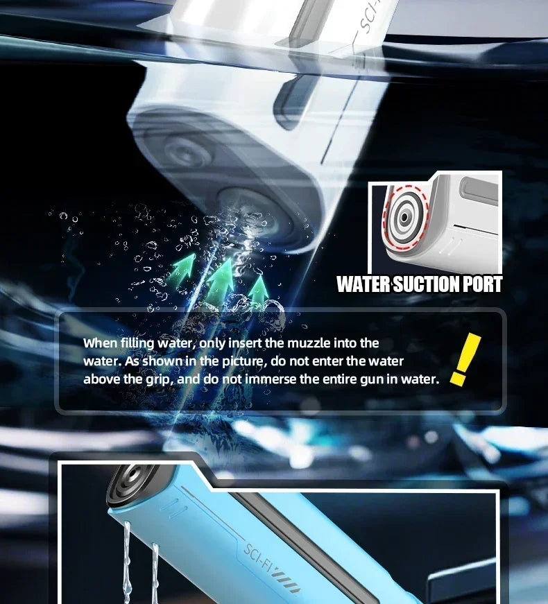 Summer Electric Water Guns Powerful Squirt Automatic Water Suction Water Blasters Outdoor Beach Toys for Boys Children Gift Aimak Store