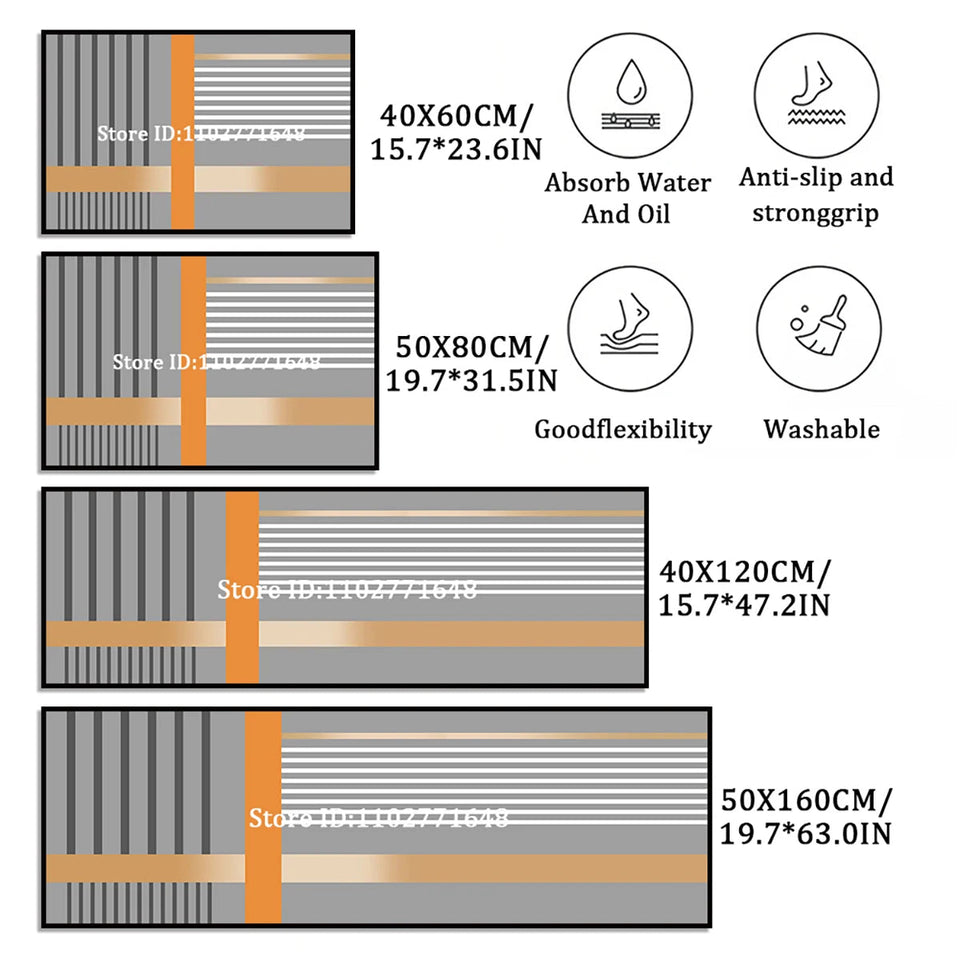 Super Absorbent Mat Kitchen Table Mat Absorbent Quick Drying Anti Slip Area Rugs Anti Oil Stain Floor Mat Washable Large Carpet Aimak Store