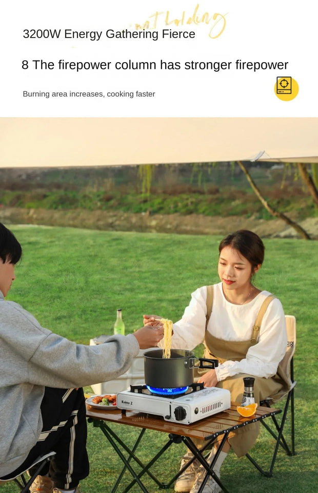 [Without Gas Cylinder]Portable Gas Powered Stove Burner Household Stainless Steel Camping Gas Stove Outdoor Butane Gas Cooktops Aimak Store