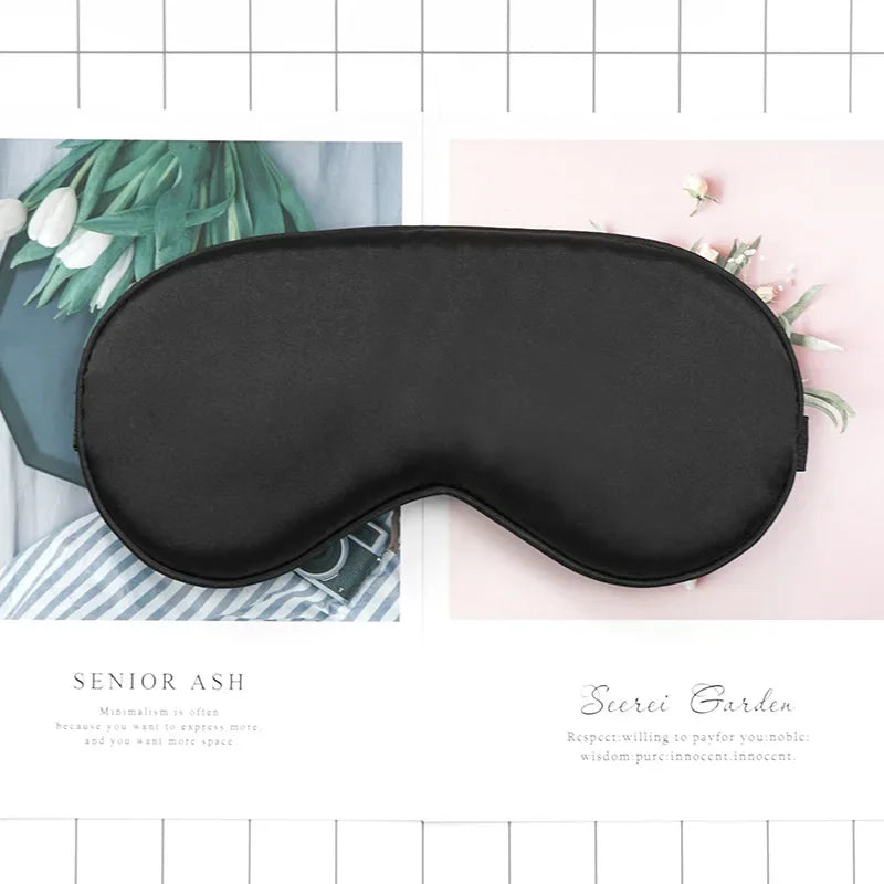 Eye Cover Imitated Silk Sleep Eye Mask Sleeping Padded Shade Patch Eyemask Blindfolds Portable Travel Eyepatch Travel Relax Rest Aimak Store