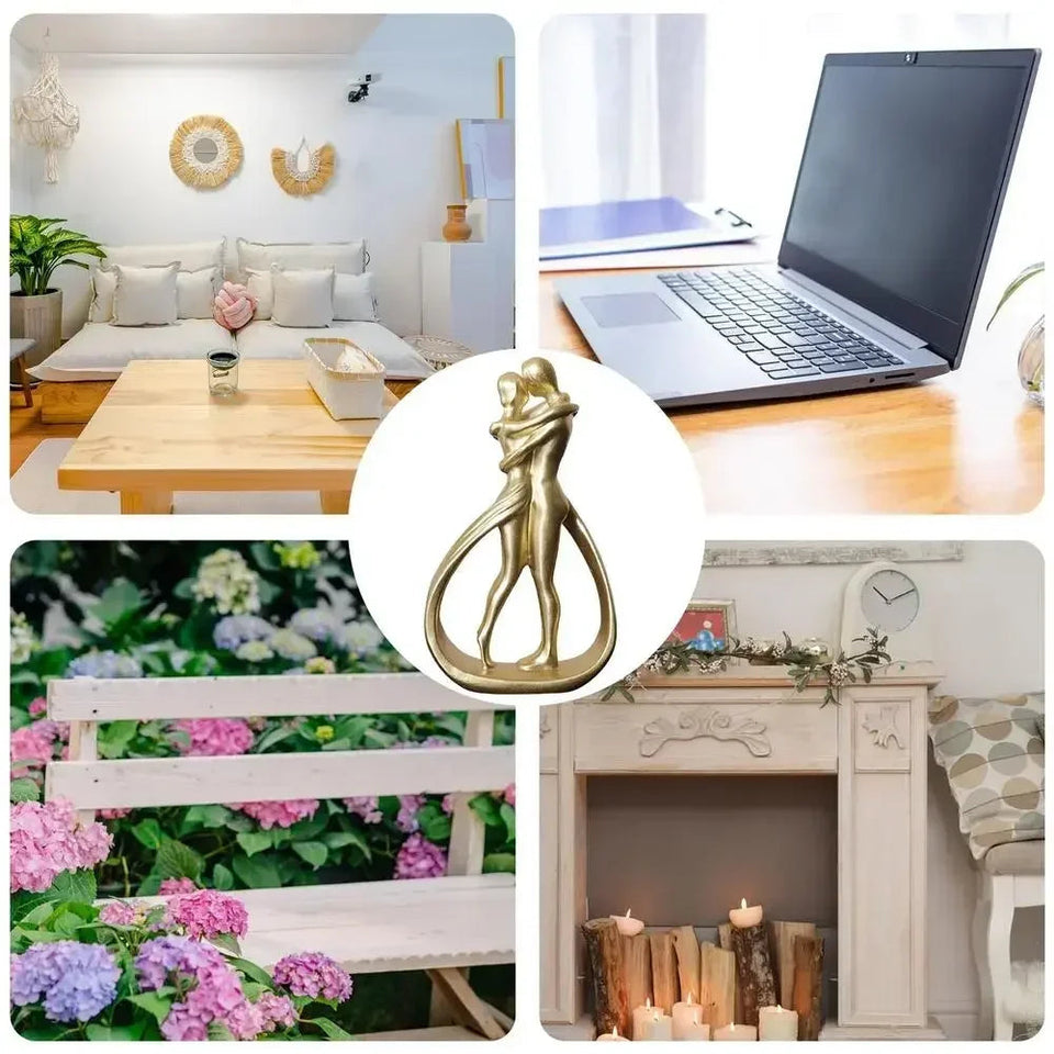 Contemporary Embrace Sculpture: Stylish Abstract Art Piece for Elegant Living Room & Home Decor Aimak Store