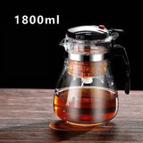 Heat Resistant Glass Teapot Flower Tea Kettle with Strainer Infuser Kung Fu Teaware Puer Oolong Pot with Handle for Home Use Aimak Store