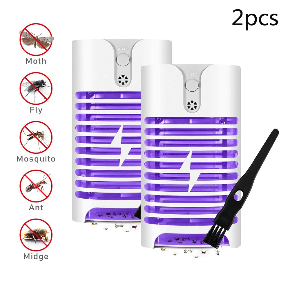2Pcs LED Mosquito Killer Lamp Multifunctional Light Controlled Mosquito Killer LED Trap Electric Shock Mosquito Killer Lamp Aimak Store