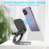 3 In 1 Foldable Magnetic Wireless Charger Stand For iPhone 16 15 14 Samsung IWatch AirPods 3/2 Station Dock Fast Charging Holder Aimak Store