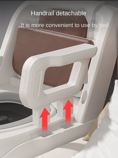 Ergonomic Elderly Toilet, Detachable Armrest, Heightened Portable Seat, Soft Backrest Comfort Chair for Pregnant Women