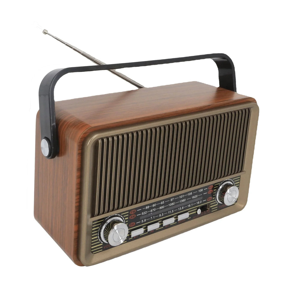 Portable Wooden Retro Bluetooth Speaker Radio FM / AM / SW  Card TF USB MP3 Music Player Aimak Store