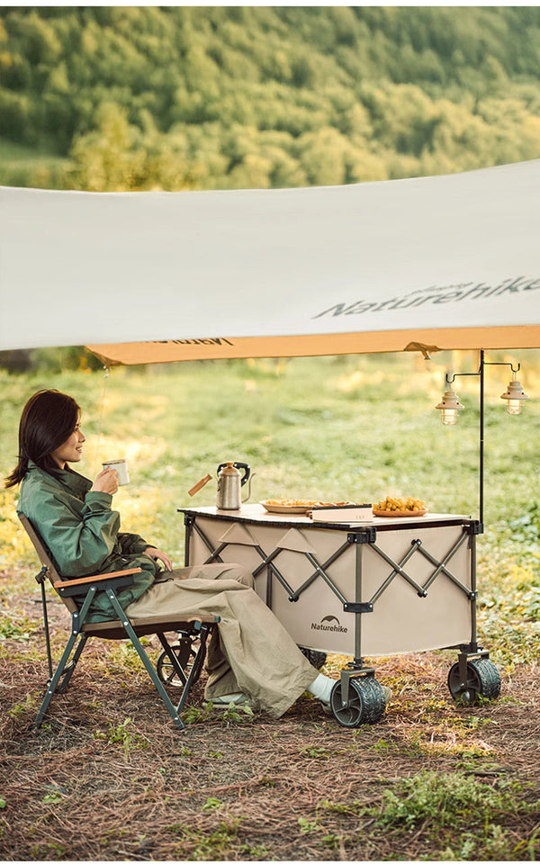 Naturehike Big Wheels Heavy Duty Folding Cart Outdoor Large Capacity Wagon Cart Beach Wagon For Sand Pull Trolley Camping Cart Aimak Store