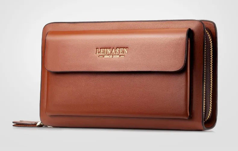 Men Clutch Bag Men's Long Purse Large Capacity Men's Wallets Cell Phone Pocket Passcard Pocket High Quality Wallet Bags For Men Aimak Store